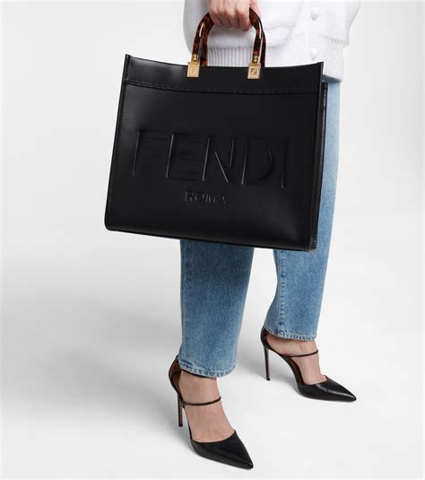 fendi sunshine tote black|fendi sunshine medium tote.